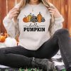 Hello Pumpkin Sweatshirt, Cute Fall Sweatshirts for Women