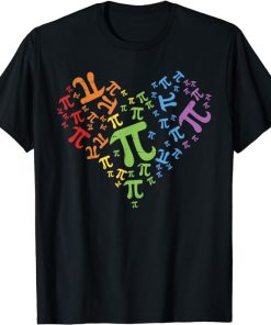 Pi Day Shirt Rainbow Heart Math LGBT Gay Lesbian Pride Gift T-Shirt