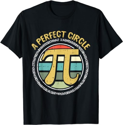 Perfect Circle Pi Day Retro Math Symbols Number Teacher Gift T-Shirt