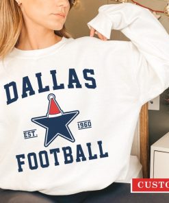 Dallas Football Christmas Sweatshirt, Vintage Cowboy Christmas Crewneck