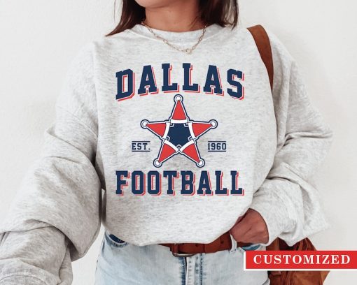 Dallas Football Christmas Sweatshirt, Vintage Cowboy Xmas Crewneck Sweatshirt