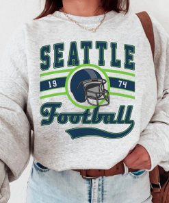 Seattle Football Crewneck, Seahawks Sweatshirt, Vintage Seattle Football Crewneck Sweatshirt, Seattle T-Shirt