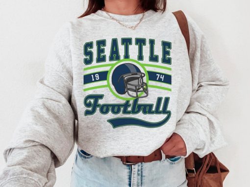 Seattle Football Crewneck, Seahawks Sweatshirt, Vintage Seattle Football Crewneck Sweatshirt, Seattle T-Shirt