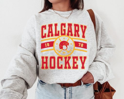 Calgary Flame Sweatshirt, Vintage Calgary Flame Sweatshirt  Shirt, Flames Sweater, Flames Shirt, Hockey Fan Shirt