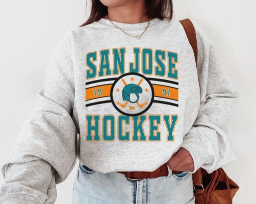 San Jose Shark, Vintage San Jose Shark Sweatshirt  T-Shirt, Sharks Sweater, Sharks T-Shirt, Hockey Fan Shirt