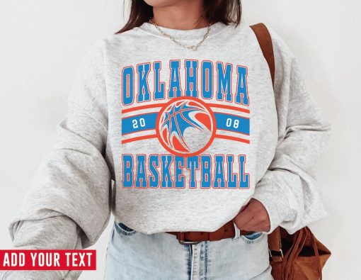 Vintage Oklahoma Thunde Sweatshirt  T-Shirt, Thunder Sweater, Thunder T-Shirt, Vintage Basketball Fan