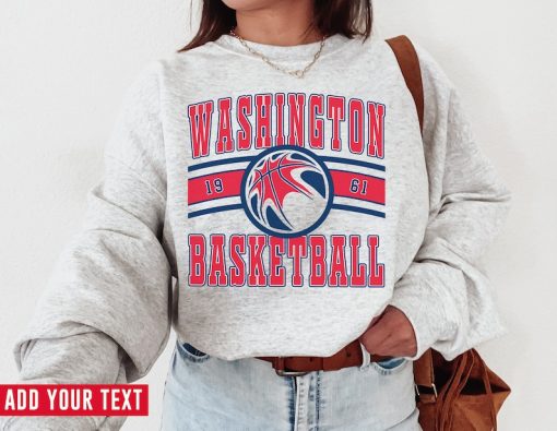 Vintage Washington Basketball Sweatshirt  T-Shirt, Washington Wizard Sweater, Wizards T-Shirt, Vintage Basketball Fan