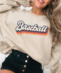 Retro Baseball Colorful Sweatshirt / T-Shirt, Vintage Baseball Shirt, Baseball Mom Shirt, Baseball Crewneck