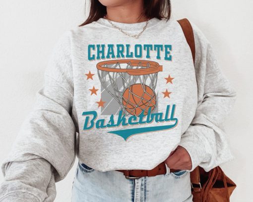 Charlotte Hornet, Vintage Charlotte Hornet Sweatshirt  T-Shirt, Charlotte Basketball Shirt, Hornets TShirt