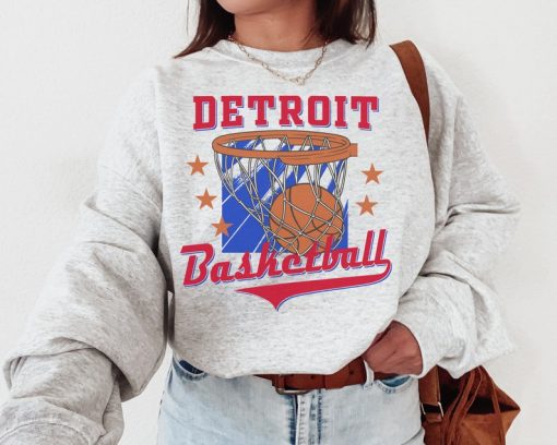 Detroit Piston, Vintage Detroit Piston Sweatshirt T-Shirt, Detroit Basketball Shirt, Pistons Shirt