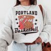 Vintage Portland Basketball Sweatshirt  T-Shirt, Portland Blazer Basketball Crewneck, Portland Basketball Fan