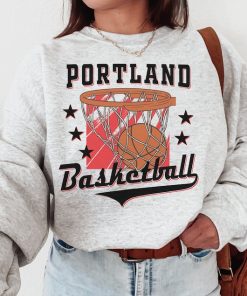 Vintage Portland Basketball Sweatshirt  T-Shirt, Portland Blazer Basketball Crewneck, Portland Basketball Fan