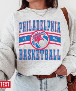 Vintage Philadelphia Basketball Sweatshirt  T-Shirt, Philadelphia 76er Sweater, 76er T-Shirt, Vintage Basketball Fan