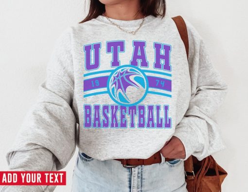 Vintage Utah Basketball Sweatshirt  T-Shirt, Utah Jaz Sweater, Jazz T-Shirt, Vintage Basketball Fan Shirt