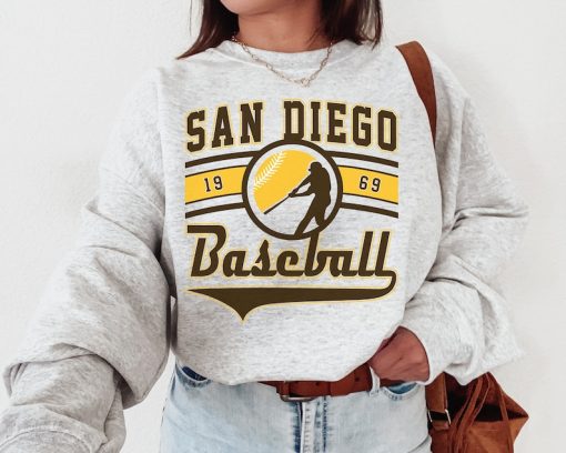 Vintage San Diego Padre Crewneck Sweatshirt / T-Shirt, Padres EST 1969 Sweatshirt, San Diego Baseball Game Day Shirt