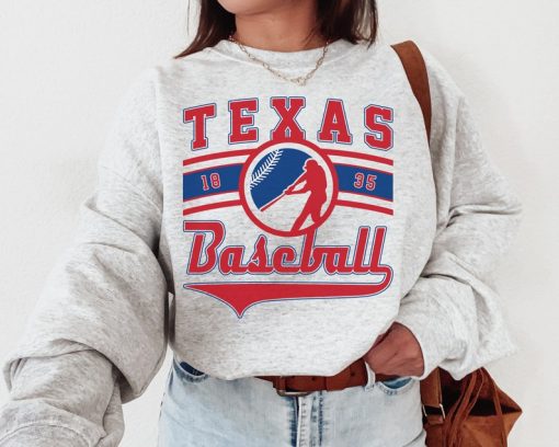 Vintage Texas Ranger Crewneck Sweatshirt / T-Shirt, Rangers EST 1835 Sweatshirt, Texas Baseball Game Day Shirt