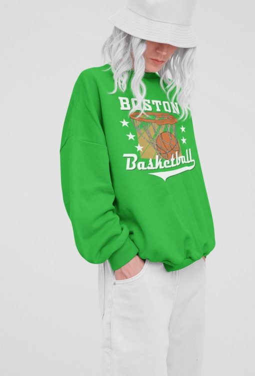 Boston Celtic, Vintage Boston Celtic Sweatshirt T-Shirt, Boston Basketball Shirt, Celtics TShirt, Basketball Fan Shirt