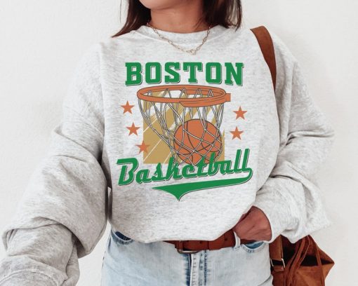 Boston Celtic, Vintage Boston Celtic Sweatshirt T-Shirt, Boston Basketball Shirt, Celtics TShirt, Basketball Fan Shirt