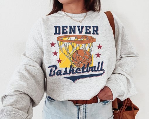 Denver Nugget, Vintage Denver Nugget Sweatshirt  T-Shirt, Denver Basketball Shirt, Nuggets Shirt, Basketball Fan Shirt