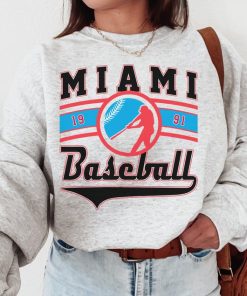 Vintage Miami Marlin Crewneck Sweatshirt / T-Shirt, Marlins EST 1991 Sweatshirt, Miami Baseball Game Day Shirt