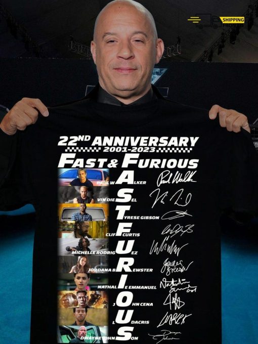 22 Years Of The Fast And Furious T-Shirt, Fast X 2023 Movie Shirt, Vin Diesel, Fast And Furious T-Shirt, Dominic Toretto