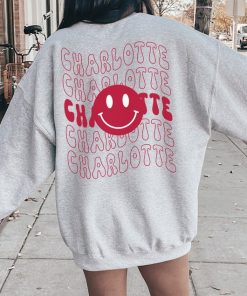 Charlotte Shirt, Smiley face Hoodie, Emoji Crewneck Sweatshirt