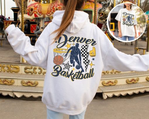 Denver Nugget, Vintage Denver Nugget Sweatshirt  T-Shirt, Retro Denver Basketball, Nuggets Sweater, Nuggets T-Shirt