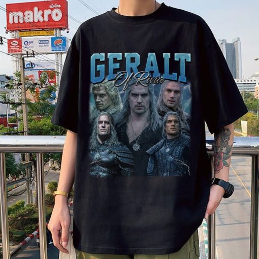 Geralt Of Rivia Gift Unisex T-Shirt, Limited Geralt Of Rivia Vintage T-Shirt, Homage Graphic Unisex T-Shirt