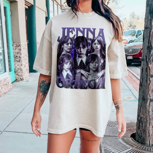 Jenna Ortega Shirt, Jenna Marie Ortega Virgn T-Shirt, Oversized Unisex T-shirt, Classic 90s Sweater with Center Stripes