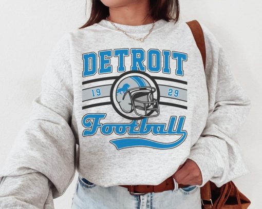 Vintage Detroit Football Crewneck Sweatshirt , T-Shirt, Lions Sweatshirt