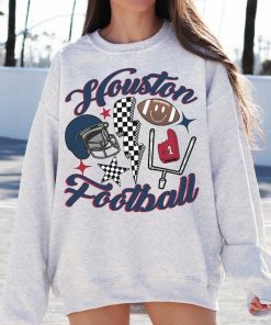 Retro Houston Football Crewneck, Texan Sweatshirt, Vintage Houston Football Crewneck Sweatshirt, Houston T-Shirt