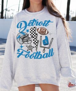 Retro Detroit Football Crewneck Sweatshirt / T-Shirt, Lions Sweatshirt, Vintage Detroit Football Sweatshirt,