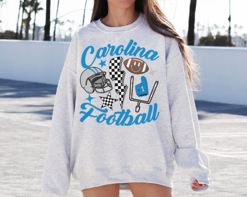 Retro Carolina Football Crewneck Sweatshirt / T-Shirt, Panthers Sweatshirt, Vintage Carolina Football Sweatshirt