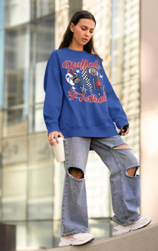 Retro Buffalo Football Crewneck Sweatshirt / T-Shirt, Vintage Buffalo Bill Sweatshirt, Buffalo New York