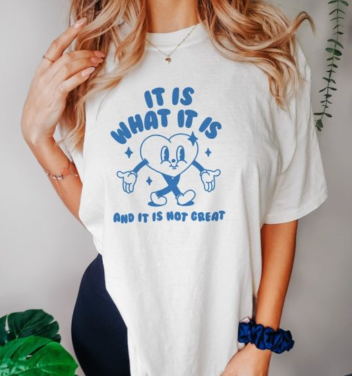 It Is What It Is And It Is Not Great, Meme T Shirt, Funny T Shirt, Sarcasm T Shirt, Vintage Cartoon, Unisex