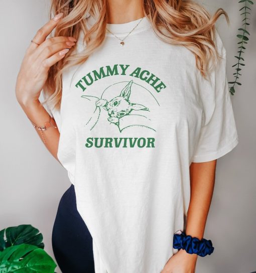 Tummy Ache Survivor T Shirt, Tummy Ache Tee, Meme T Shirt, Vintage Cartoon T Shirt, Aesthetic Tee, Unisex T Shirt