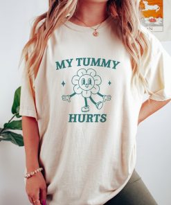 My Tummy Hurts, Tummy Ache Survivor, Meme T Shirt, Funny T Shirt, Retro Cartoon, Vintage Cartoon, UNISEX