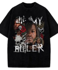 Jimmy Butler Emo Long Hair Himmy Funny Skull And Roses Custom Graphic T-Shirt