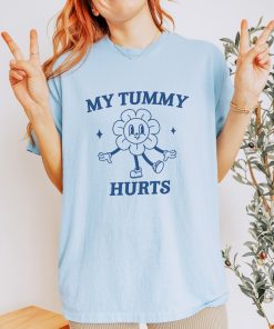 My Tummy Hurts, Tummy Ache Survivor, Meme T Shirt, Funny T Shirt, Retro Cartoon, Vintage Cartoon, UNISEX