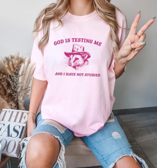 God Is Testing Me, Possum T Shirt, Weird Opossum T Shirt, Meme T Shirt, Trash Panda T Shirt, Unisex