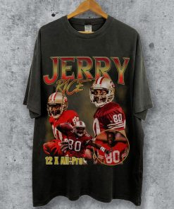 Vintage Jerry Rice Shirt, Sweatshirt, Hoodie, Football Shirt, Vintage Bootleg, Gift, Retro, Unisex