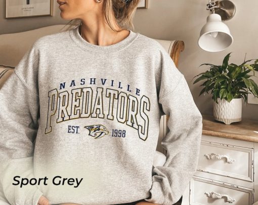 Vintage Nashville Predators Sweatshirt, Predators Tee, Hockey Sweatshirt, College Sweater, Hockey Fan Shirt