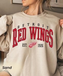 Vintage Detroit Red Wings Sweatshirt, Red Wings Tee, Hockey Sweatshirt, College Sweater, Hockey Fan Shirt