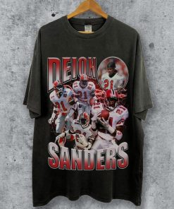 Vintage 90s Graphic Style Deion Sanders T-Shirt, Deion Sanders Shirt, Retro Deion Sanders Oversized Football Bootleg Tee