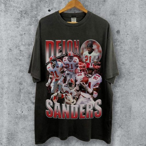 Vintage 90s Graphic Style Deion Sanders T-Shirt, Deion Sanders Shirt, Retro Deion Sanders Oversized Football Bootleg Tee