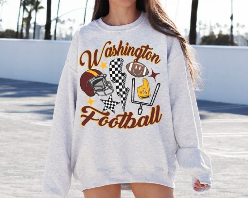 Retro Washington Football Crewneck, Vintage Style Washington Sweatshirt, Commander Sweater, Washington Fans Gift