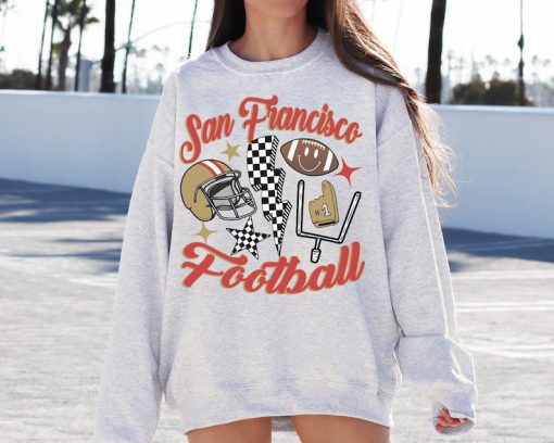 Retro San Francisco Football Crewneck Sweatshirt / T-Shirt, The Niners, Vintage San Francisco Sweatshirt 49er