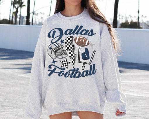 Retro Dallas Football T-Shirt  Sweatshirt, Vintage Style Dallas Football Shirt, Cowboy Sweatshirt, Dallas Fans