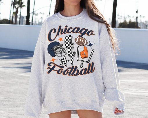 Retro Chicago Football Crewneck Sweatshirt / T-Shirt, Bears Shirt, Vintage Chicago Football Shirt