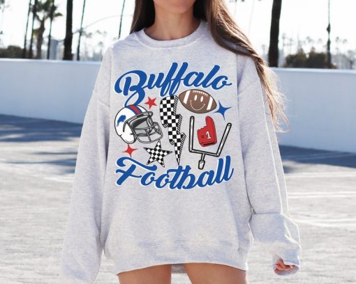 Retro Buffalo Football Crewneck Sweatshirt / T-Shirt, Vintage Buffalo Bill Sweatshirt, Buffalo New York